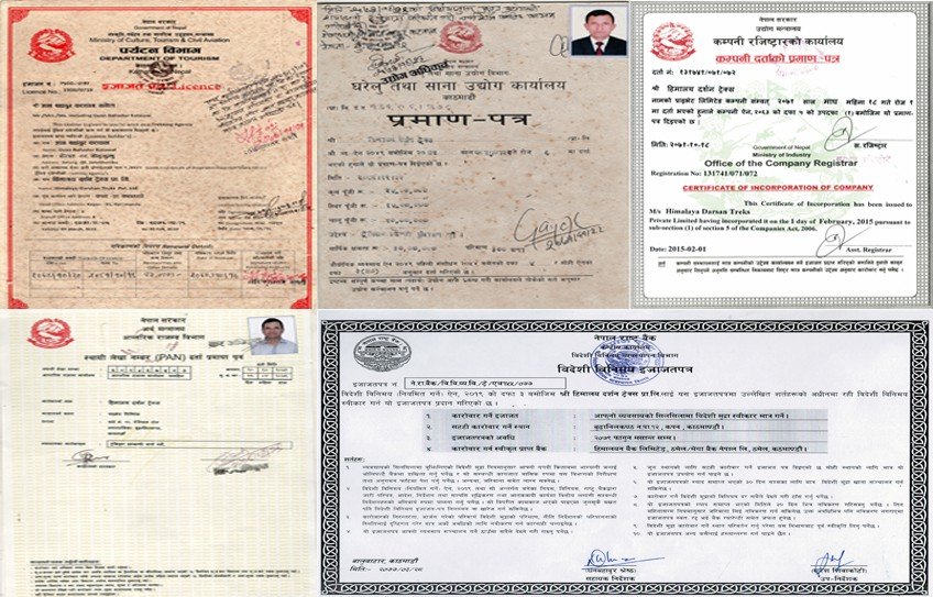 Our Legal Documents of Himalaya Darshan Treks